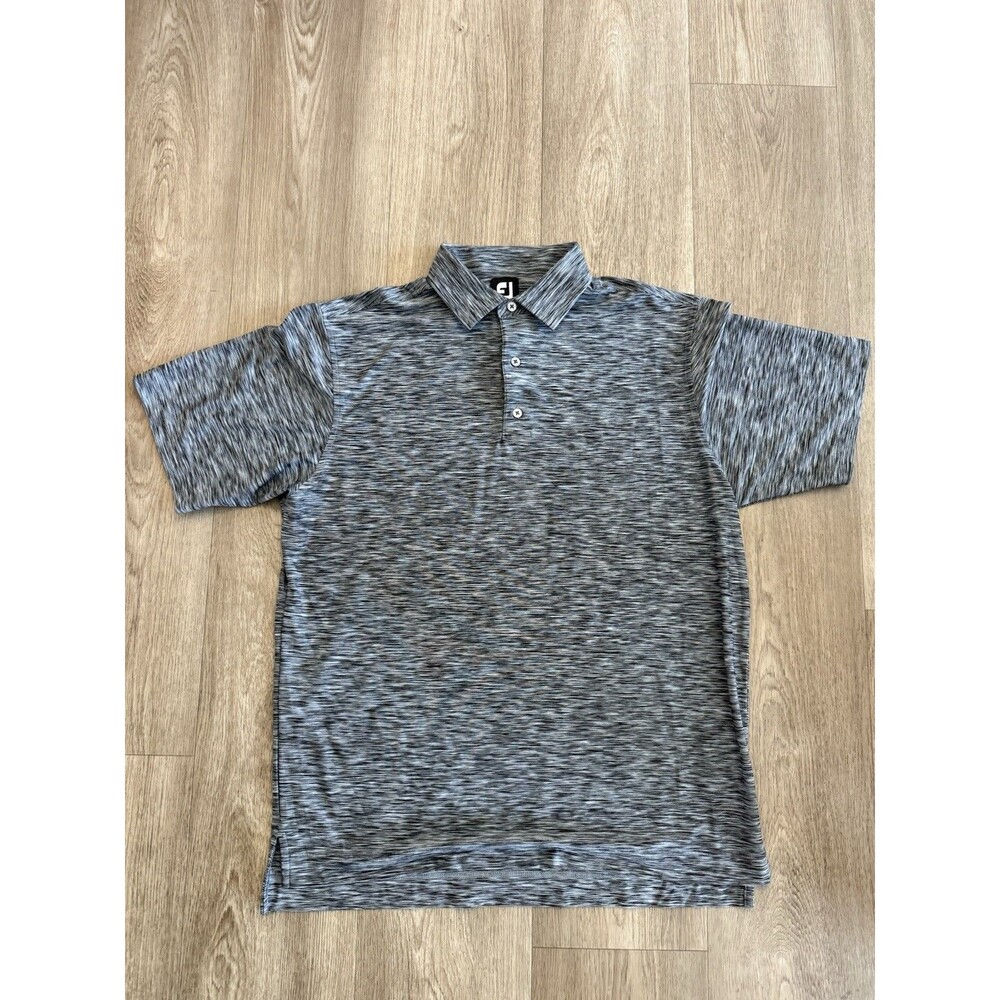 FootJoy Golf Polo Shirt Mens L Heather Blue Gray Stretch Performance FJ